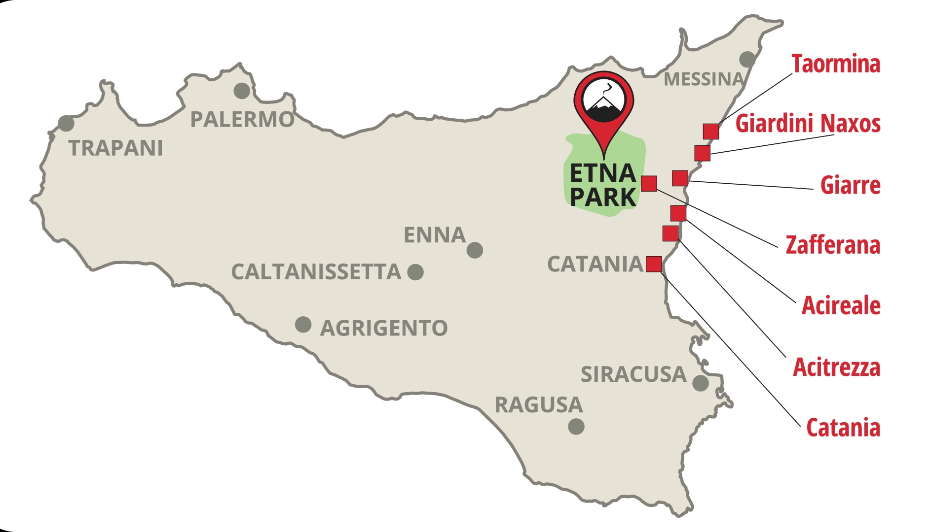 imagine show Pick-up point tour Etna Geo Etna Explorer